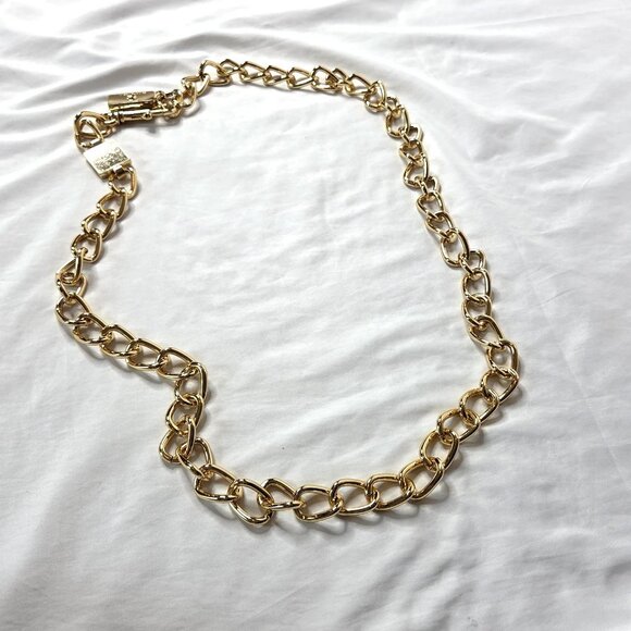 Michael Kors Gold Toned Chain Link Necklace Belt - Picture 1 of 8
